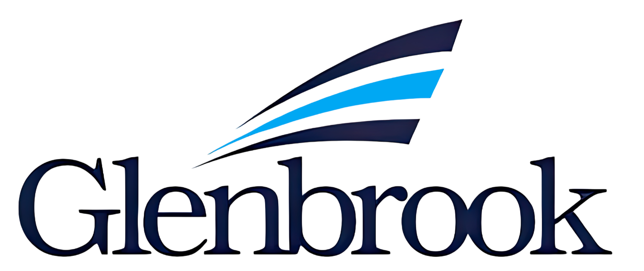 Partial logo with stylized blue swooshes and text on dark background.
